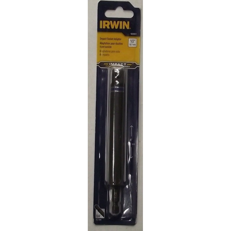 IRWIN 1899891 1/4" to 1/2" x 6" Socket Adapter Impact Ready