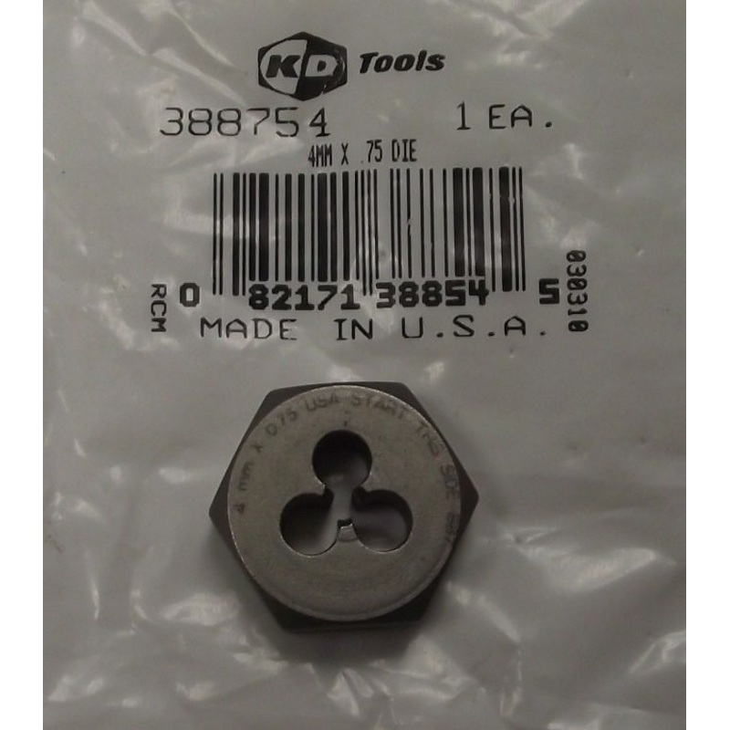 KD Tools 388754 4mm x .75 Hex Die USA