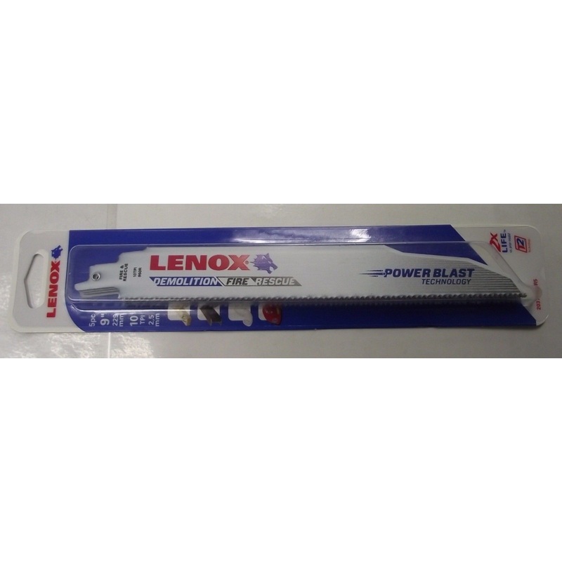 Lenox 20372960R5 9" x 10 TPI Bi-Metal Demolition Reciprocating Saw Blade 5pk