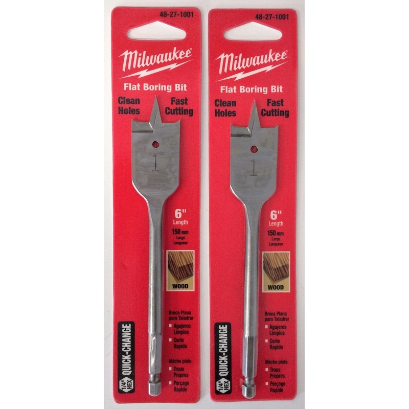 Milwaukee 48-27-1001 1" Flat Boring Bit NEW 2PKS