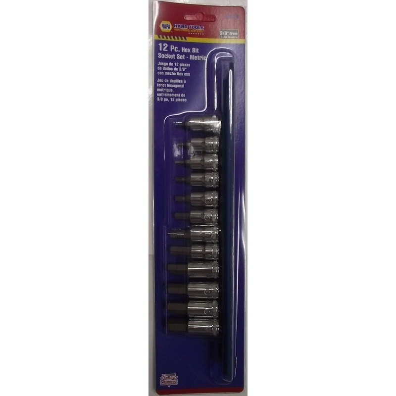 Napa NB12M 12pc Metric Hex Bit Socket Set 3/8" Drive