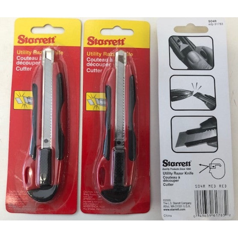 Starrett S04R Snap Off Utility Razor Knife 3PKS