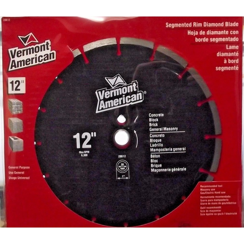 Vermont American 28612 12" General Purpose Segmented Rim Diamond Blade