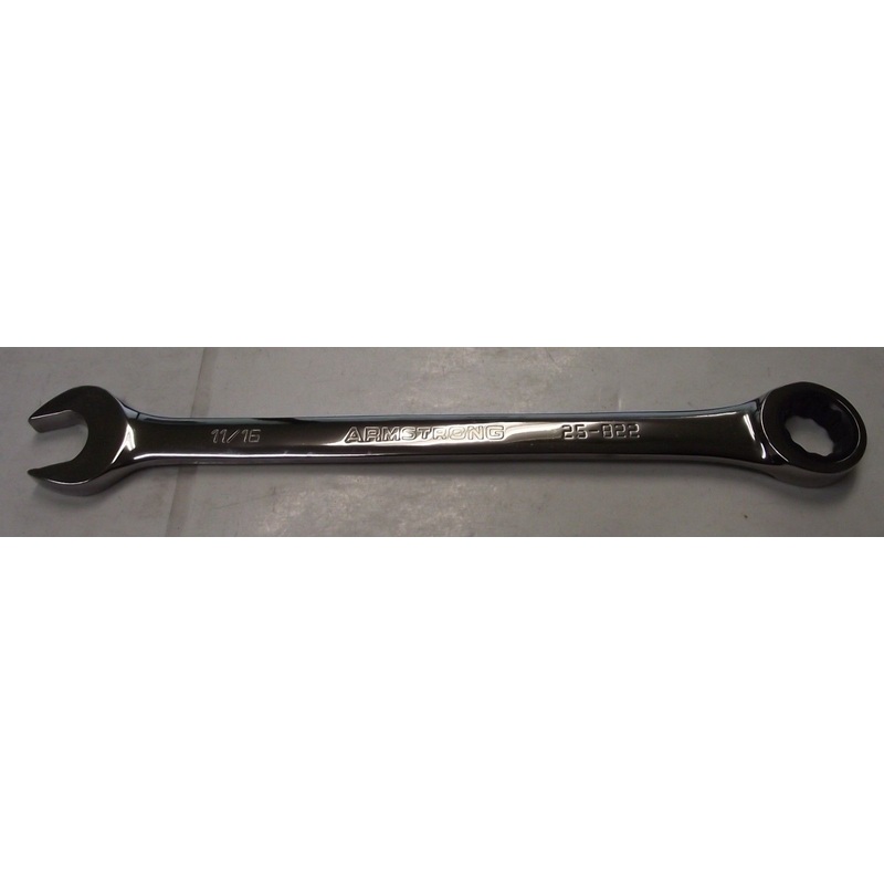 Armstrong 25-822 11/16" 12 Point Full Polish Combination Ratcheting Wrench USA