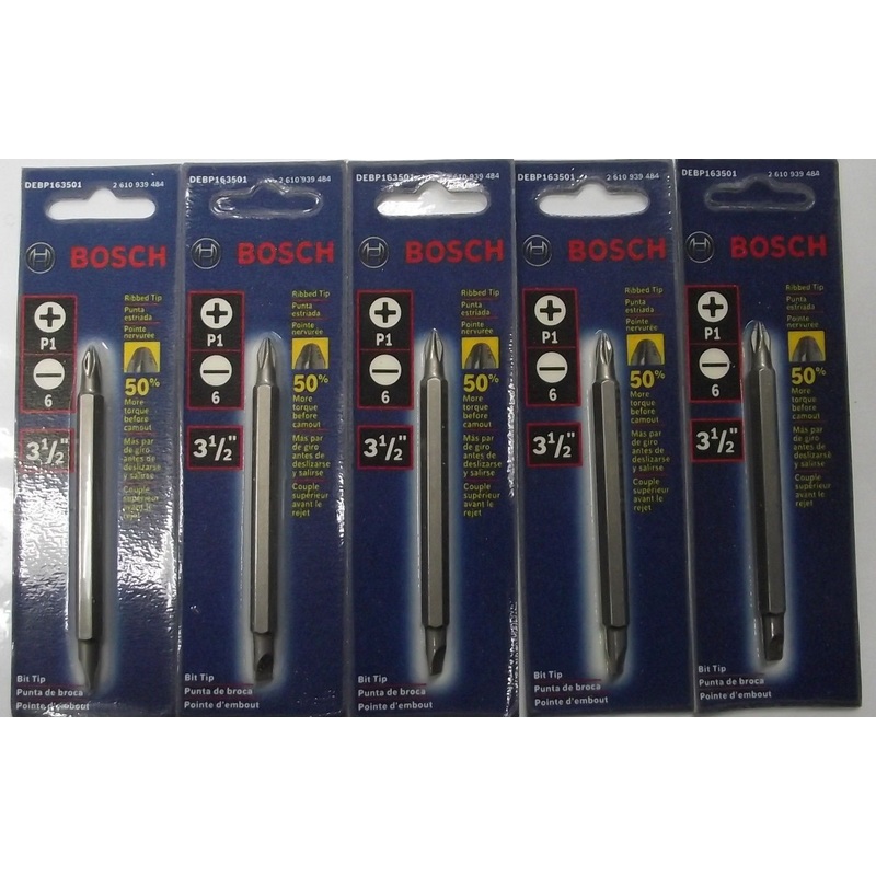 Bosch DEBP163501 Double Ended P1-6 Rib 3-1/2" Screw Driver Bit 5pcs. USA