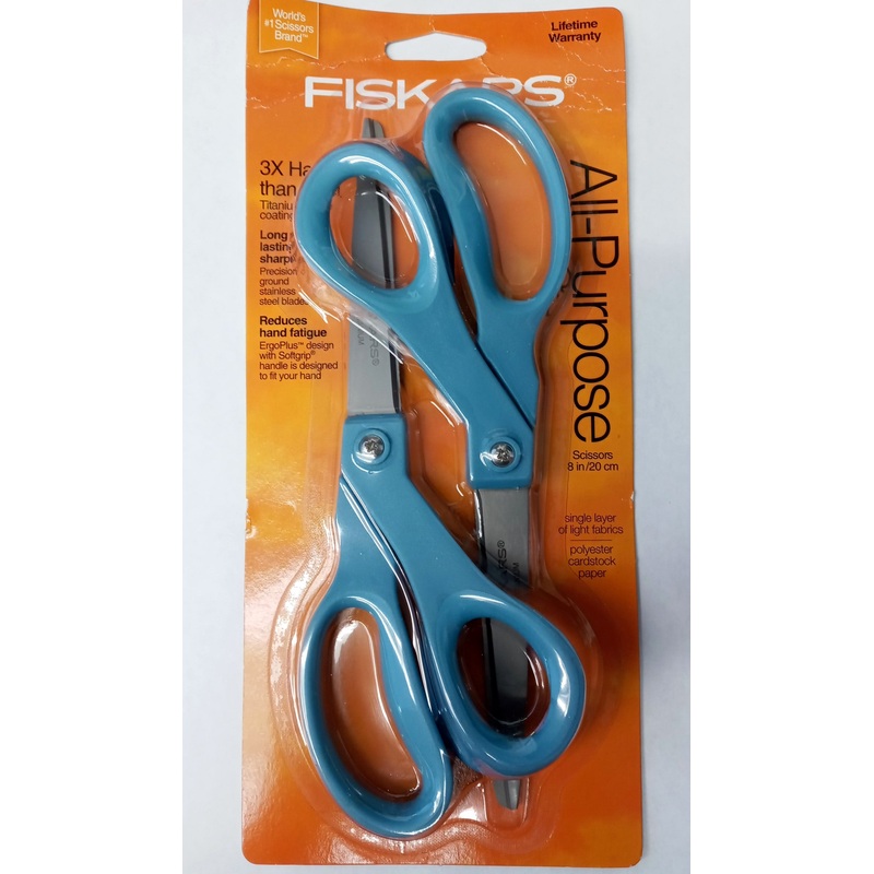 Fiskars 142600-1003 2pc 8" Titanium Blade Coating Scissors (assorted colors)