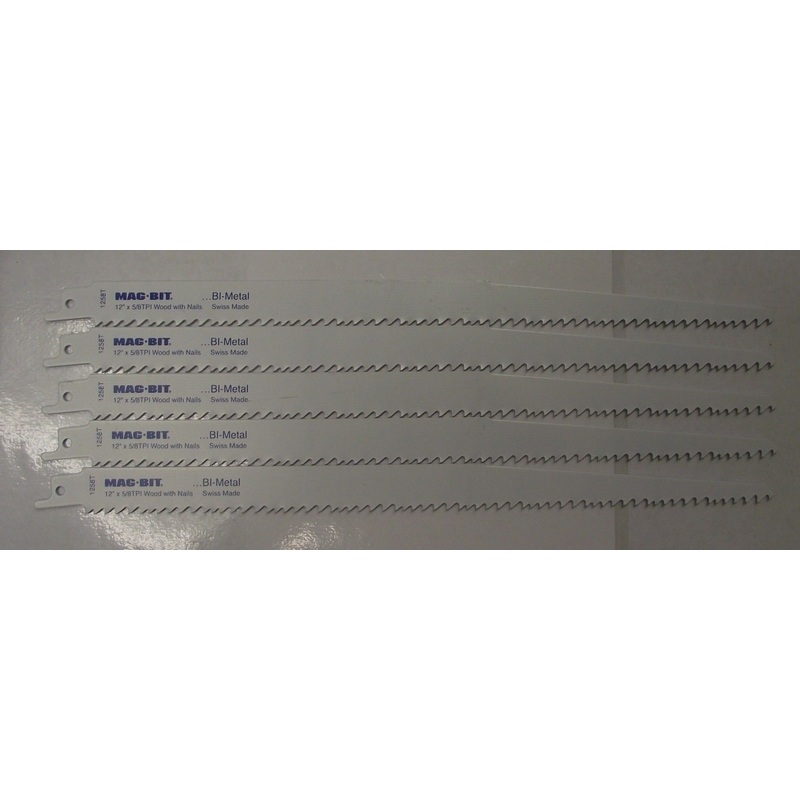Mag-Bit by Bosch 1258T 12" x 5/8TPI Bi-Metal Recip Blades (5pcs) Swiss