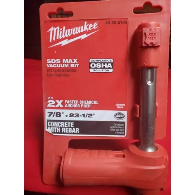 Milwaukee 48-20-2160 7/8"x15-3/4"x23-1/2" SDS-MAX Vacuum Drill Bit Germany