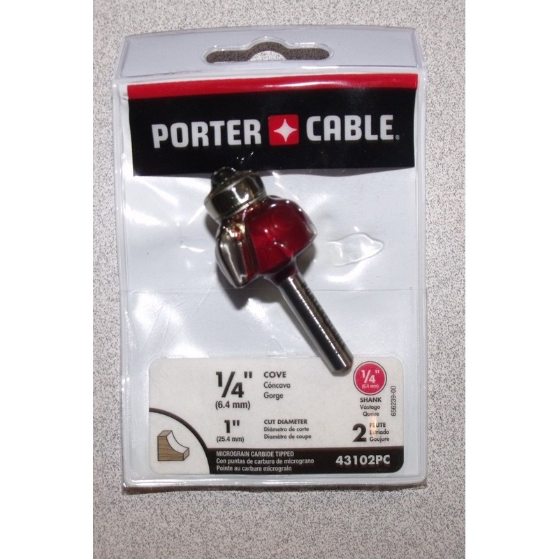 Porter Cable 43102PC 1/4" Carbide  Cove Router Bit 1/4" Shank *K