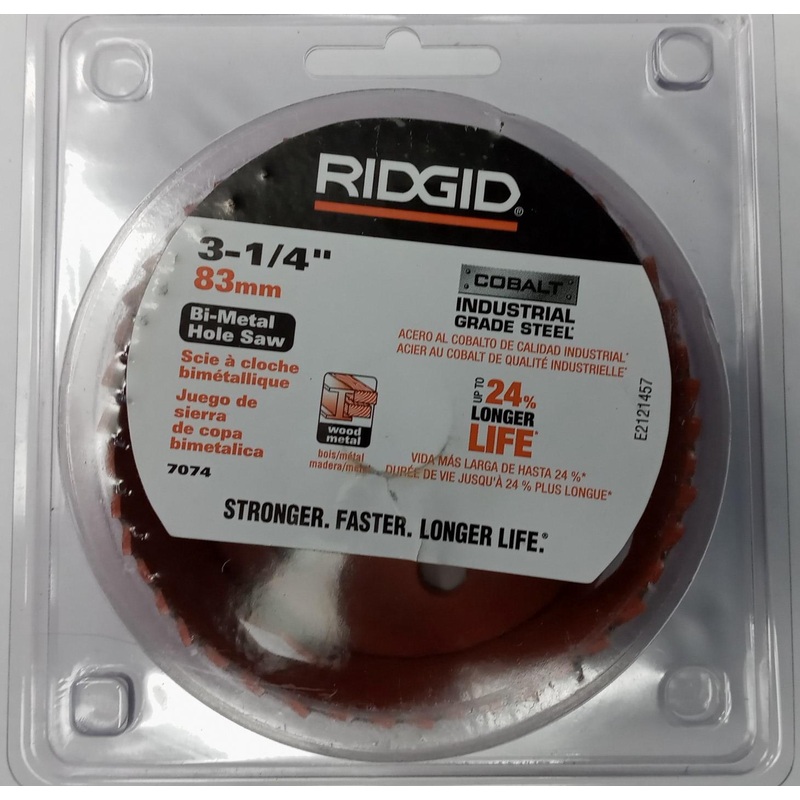 Ridgid 7074 Bi-Metal Holesaw  3-1/4" Cobalt Industrial Grade Steel