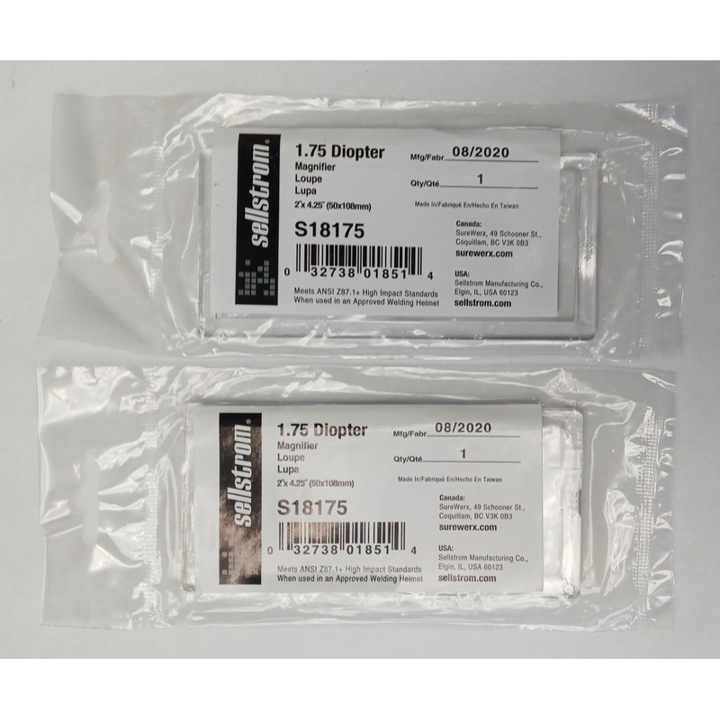 Sellstrom S18175 1.75 Diopter Magnifier Plate 2" x 4.25" 2pcs.