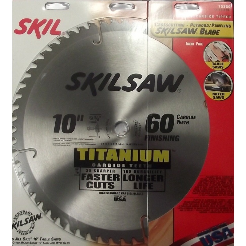 Skil 10 x 60T Titanium Carbide Saw Blade USA 75260