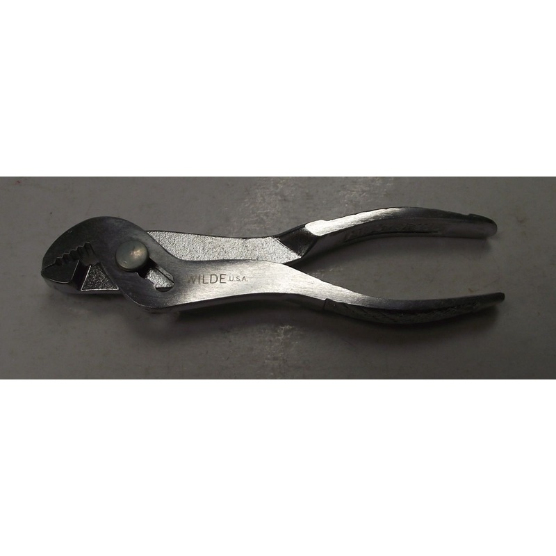 Wilde Tool 6N Knurled Polished Angle Nose Slip Joint Pliers 6" USA