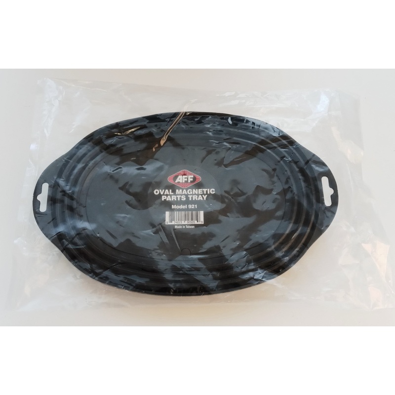 AFF 921 Retractable Magnetic Parts Oval Tray, 12" L x 9" W, Black,