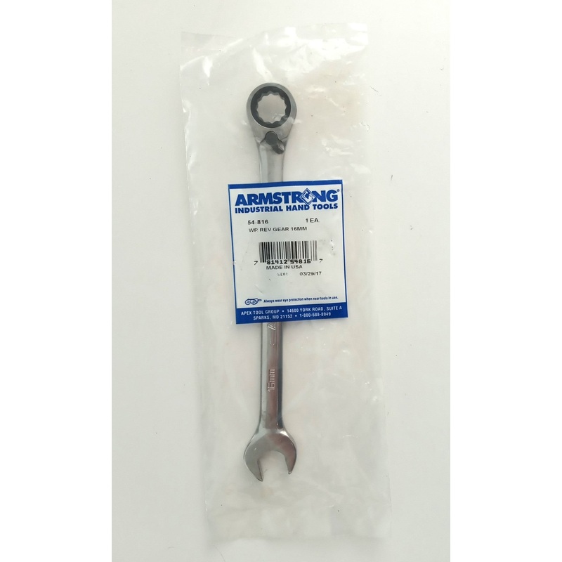 ARMSTRONG 54-816 16 MM Combination Reversible Ratcheting Wrench USA