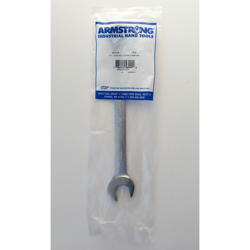 Armstrong 56-424 24mm 12 Pt. Metric Combination Wrench Satin 12" Long USA