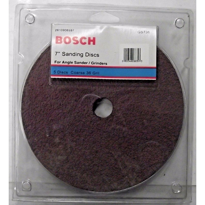 Bosch GS736 7-Inch 36 Grit Abrasive Sanding Disc 5 Pack