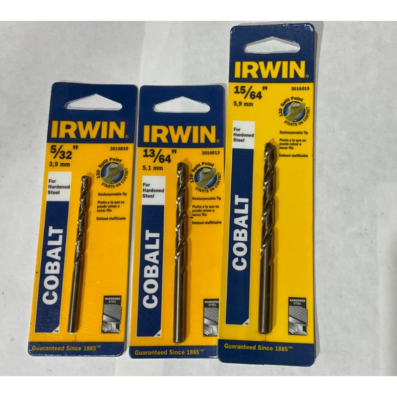 Irwin 3016010-15 3pc Cobalt split point drill bit set #I-73