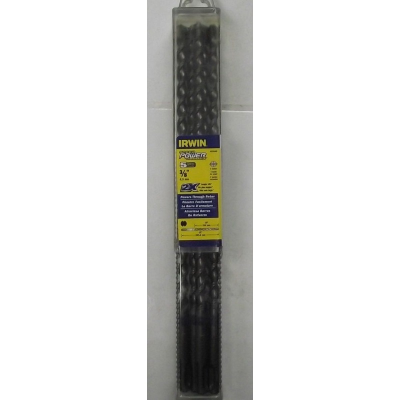 Irwin 4935469 3/8" x 10" x 12" SDS Speed Power Hammer Drill Bits 5 Pack