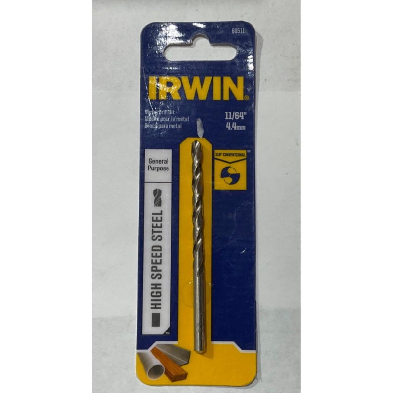 Irwin 60511 11/64" HSS Metal drill bit #I-34