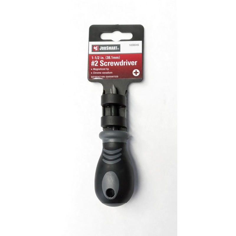 Jobsmart JS27005 1-1/2" #2 Stubby Phillips Magnetized Tip Screwdriver