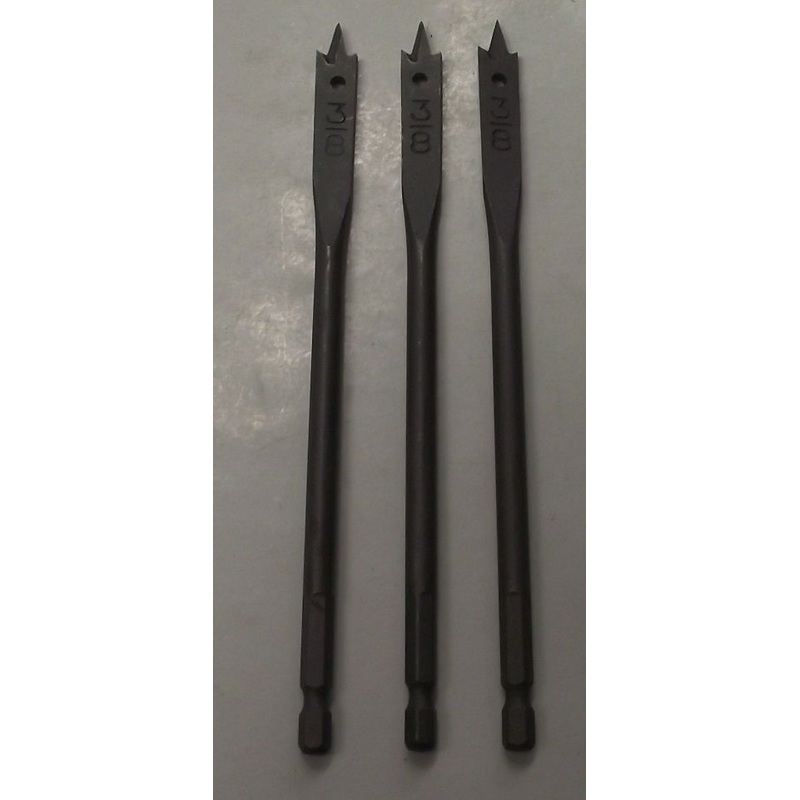 Magbit 38-6 3/8" Spade Drill Bit 1/4" Quick Release Hex Shank 3pcs