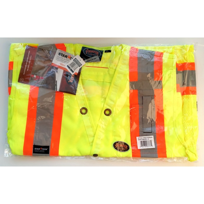 Pioneer V1010140U-XL 6693U HV Surveyor Safety Vest, Size X-Large, Yellow/Green