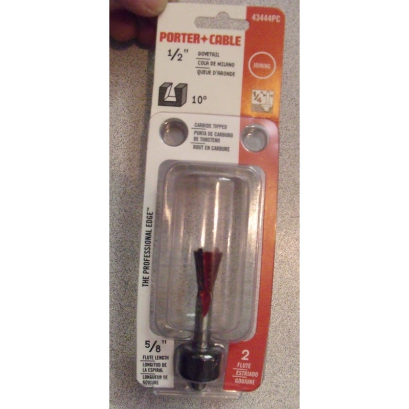 Porter-Cable 43444PC 1/2" Dovetail 2 Flute Router Bit 1/4 Shank