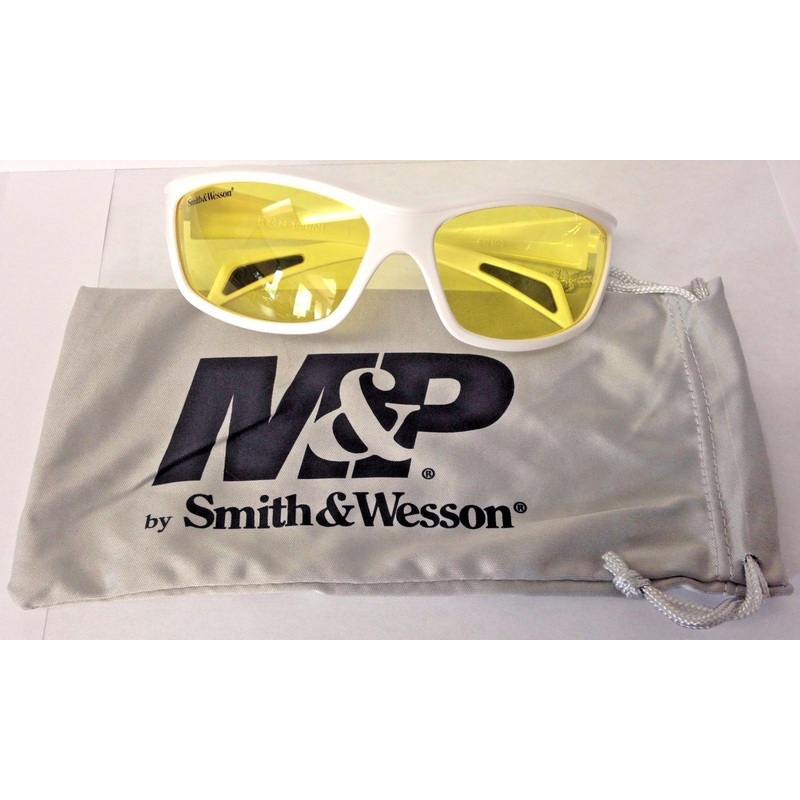 Smith & Wesson SW103-40-ID White Frames Amber Lens Shooting Glasses