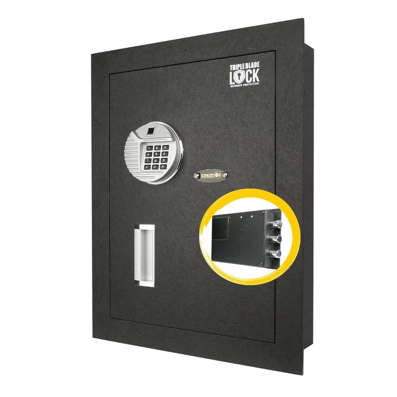 Ultimate Safe 48BIOM 0.52 cubic feet Biometric Fingerprint Hidden Wall Safe with Triple