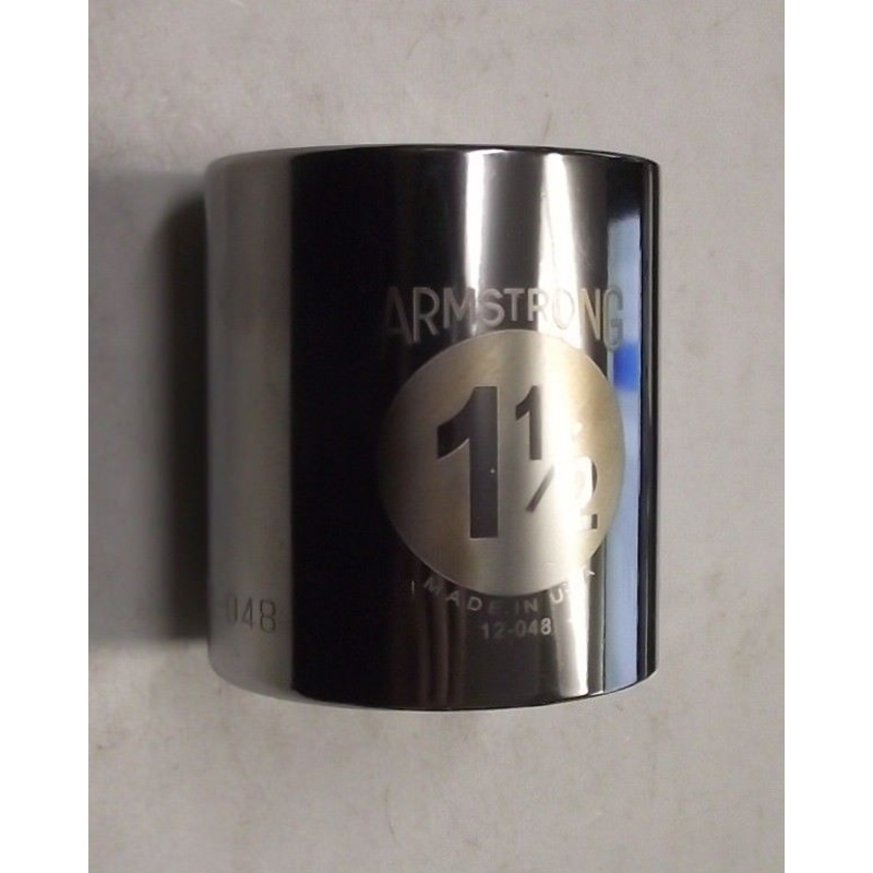 Armstrong 1/2" Drive 1-1/2" 6 Point Standard Socket USA 12-048