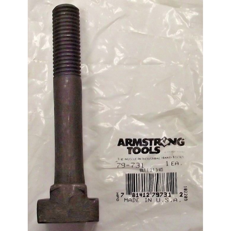 Armstrong 79-731 T-Slot Bolt, Carbon Steel, Black Finish 3/4" x 5'' USA