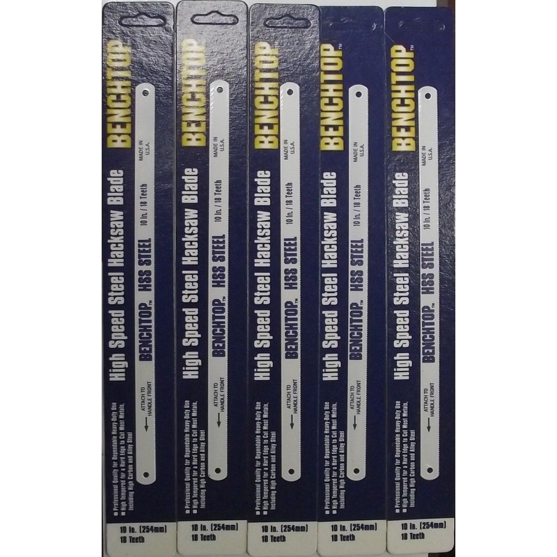 Benchtop 052568 10" x 18TPI Hacksaw Blades HSS 5pcs USA