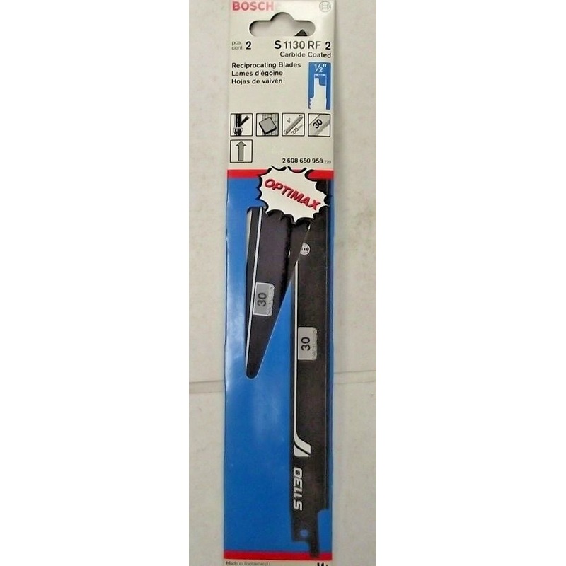Bosch S1130RF2 9" Carbide Coated Cast Iron Fiberglass Recip Saw Blades 2 Pack