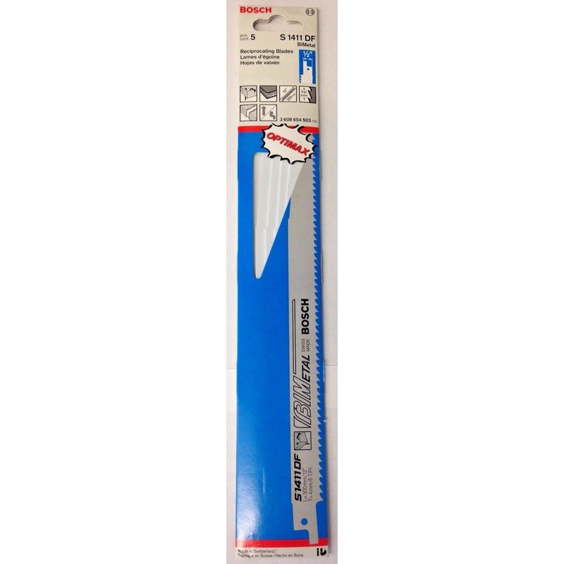 Bosch S1411DF 12" x 6 TPI Bi-Metal Reciprocating Saw Blades 5 Pack Switzerland