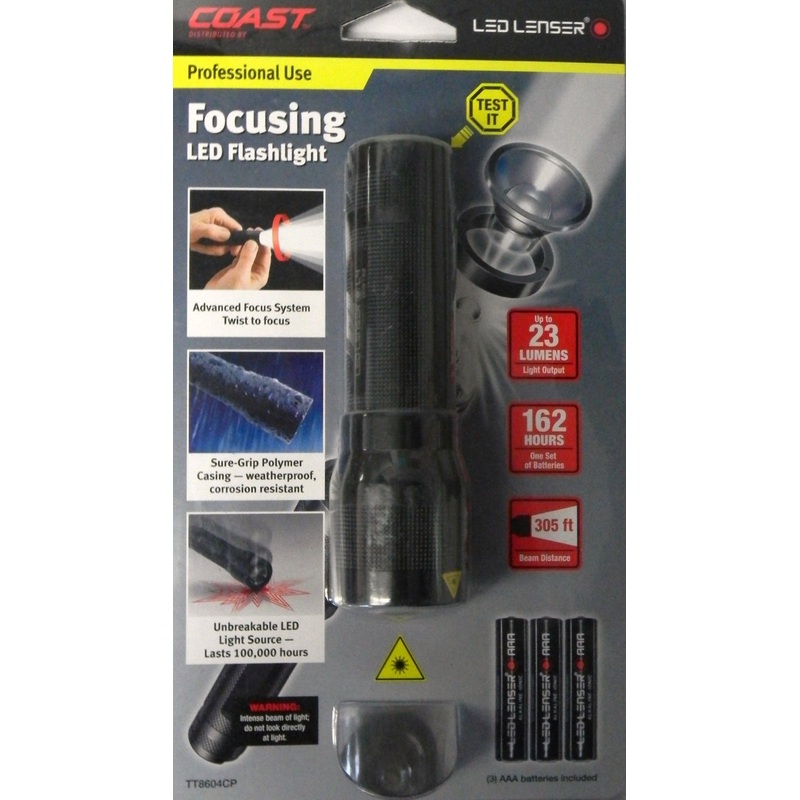 Coast 8604CP Focusing LED Flashlight L4 23 Lumens