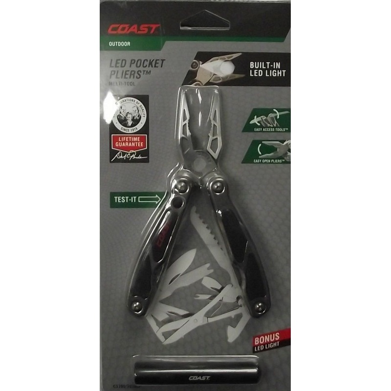 Coast C5799/7830CP LED140 LED Pocket Pliers Multi Tool + 7830 Flashlight