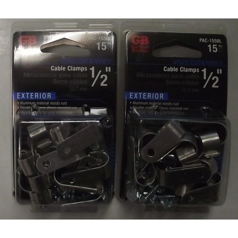 Gardner Bender PAC-1550L 1/2" exterior Cable Clamps 2-15 pk's USA