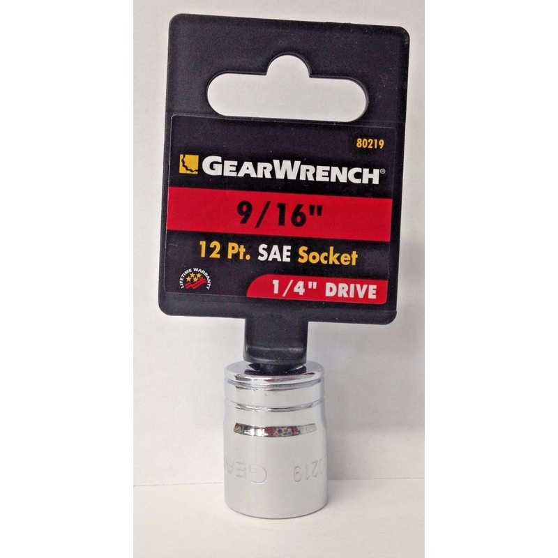 GearWrench 80219 1/4" Drive 12 Point Standard SAE Socket 9/16"