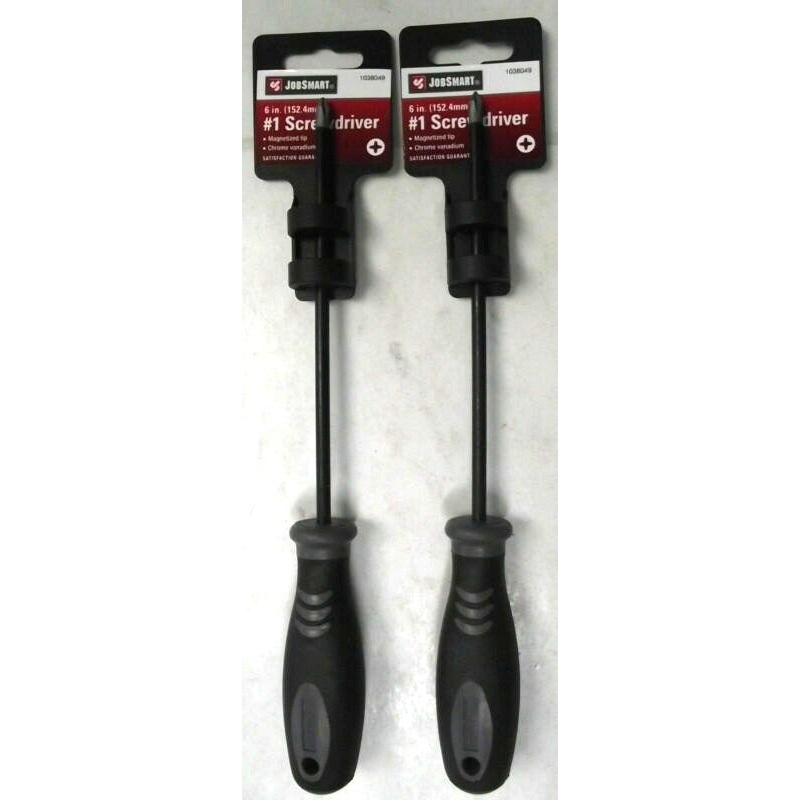 Jobsmart 1038049 #1 Phillips x 6" Magnetic Tip Screwdriver 2pcs.