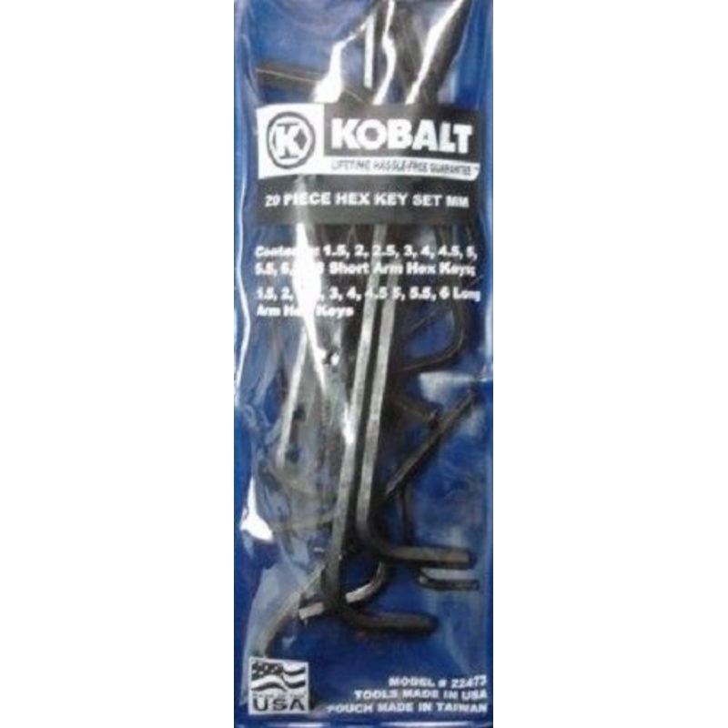 Kobalt  22473 20pc. Hex Key Set Metric USA