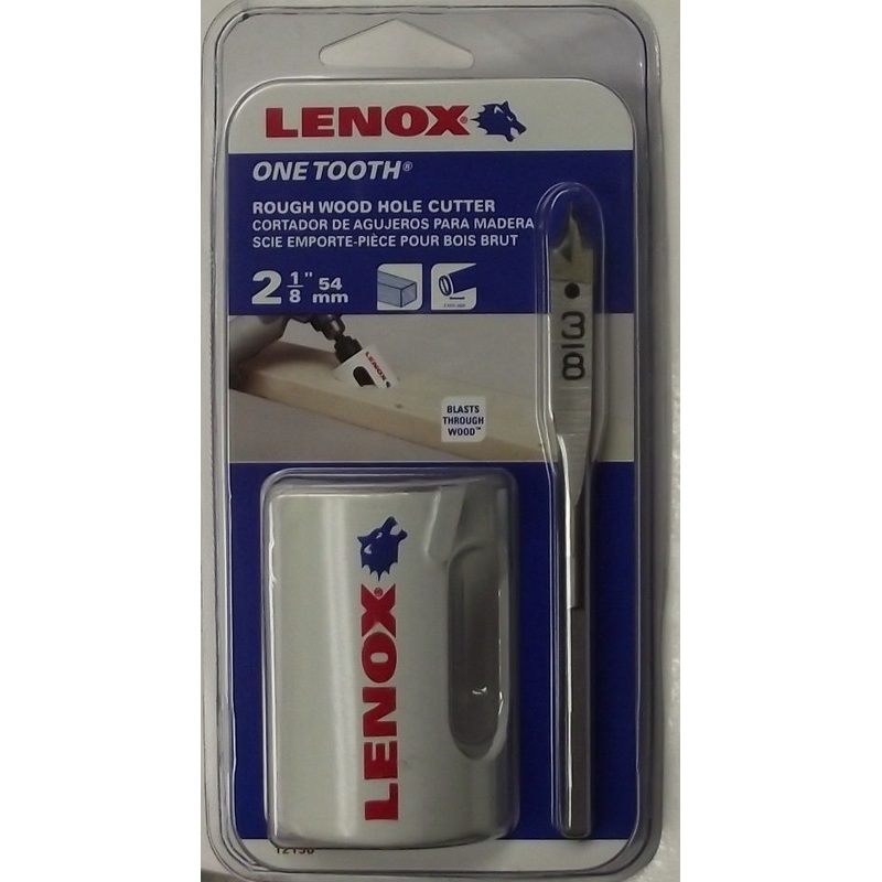 Lenox One Tooth Rough Wood Hole Cutter Hole Saw 2-1/8 With Pilot Bit 12156