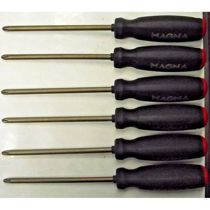 Magna 91515 6" #3 Phillips Heavy Duty Trioval Screwdrivers 6pcs USA