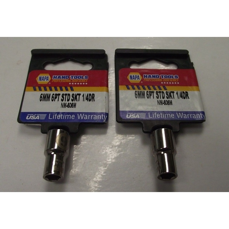 Napa NM-606M 6mm 1/4" Drive 6 pt Sockets 2pcs. USA