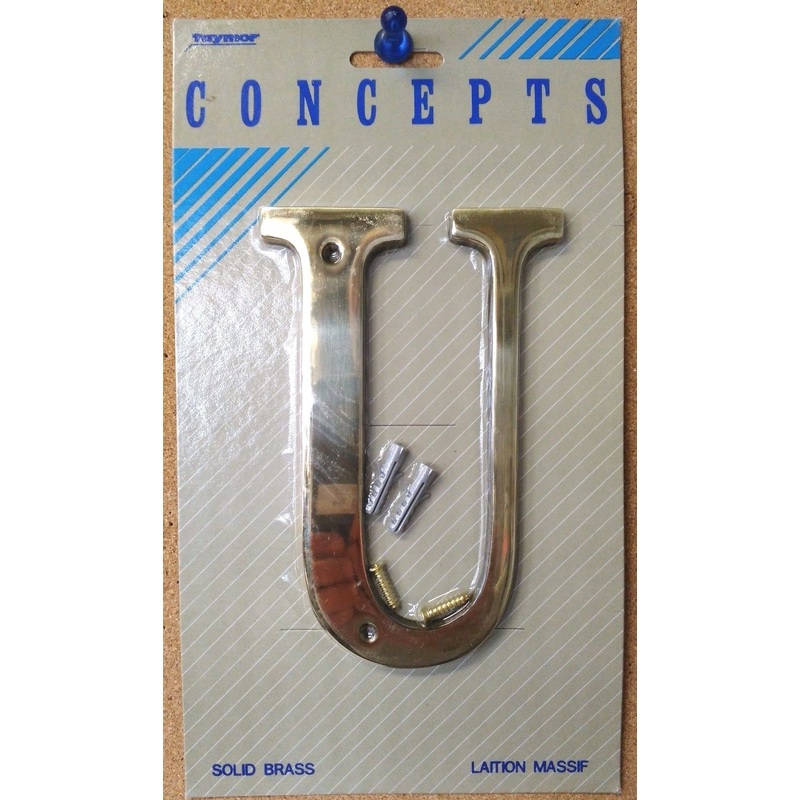 Taymor Concepts 27-BL6U Solid Brass 6" House Letter U