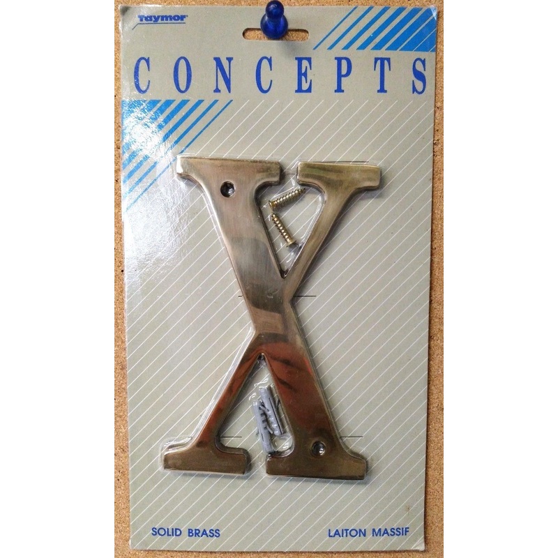 Taymor Concepts 27-BL6X Solid Brass 6" House Letter X