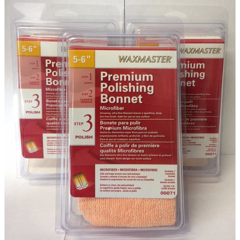 Waxmaster 00071 5-6" Microfiber Premium Polishing Bonnet 3PKS