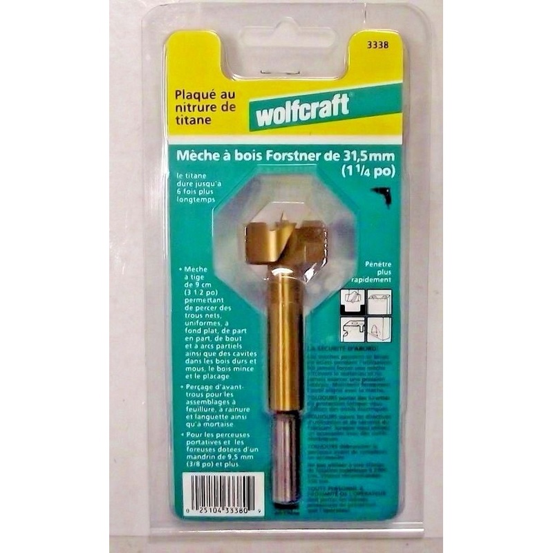 Wolfcraft 3338 1-1/4" Forstner Drill Bit