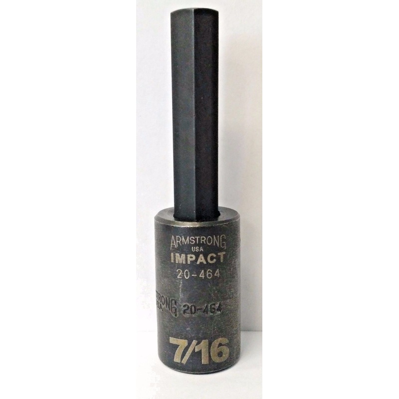 Armstrong 20-464 1/2" Drive 7/16" Impact Hex Bit Socket USA