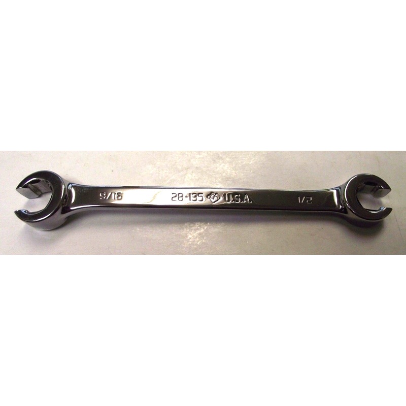 Armstrong 28-135 1/2 x 9/16" Full Polish Double Head Flare Nut Wrench USA